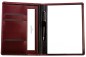 Preview: Schreibmappe DIN A5, incl. Memoblock CAMBRIDGE Top Grain Leder mit heller Kontrastnaht rot